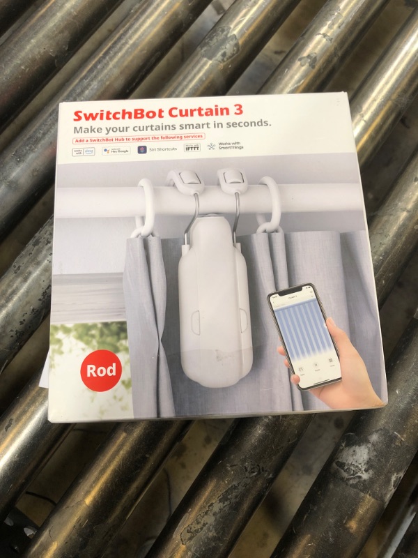 Photo 2 of SwitchBot Automatic Curtain Opener - Bluetooth Remote Control Smart Curtain with App/Timer, Upgraded High-Performance Motor, Add SwitchBot Hub to Work with Alexa, Google Home, HomeKit (Curtain 3, Rod)