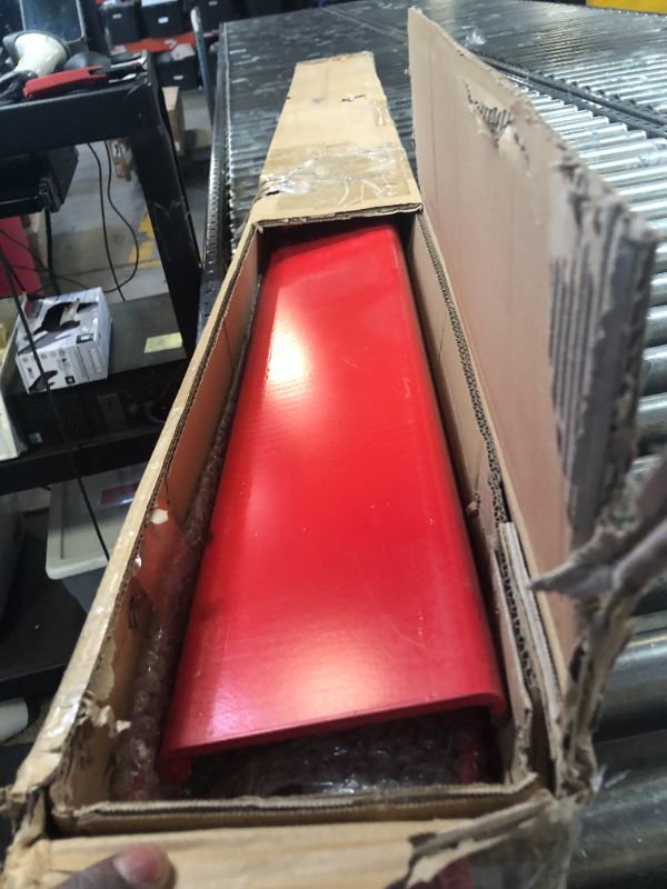 Photo 1 of YITAMOTOR Pallet Fork Extension with Tire Chain 72 Inch Length 5 Inch Width, Heavy Duty Steel Pallet Extensions for Forklift Truck, Red