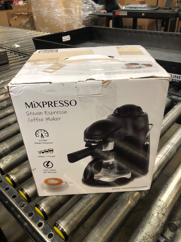 Photo 3 of Mixpresso Espresso Maker, 3.5 Bar Espresso Machine With Milk Frother, 4 Cup Espresso/Cappuccino Maker, 800w Coffee Maker With Glass Carafe, Latte and Cappuccino Machine