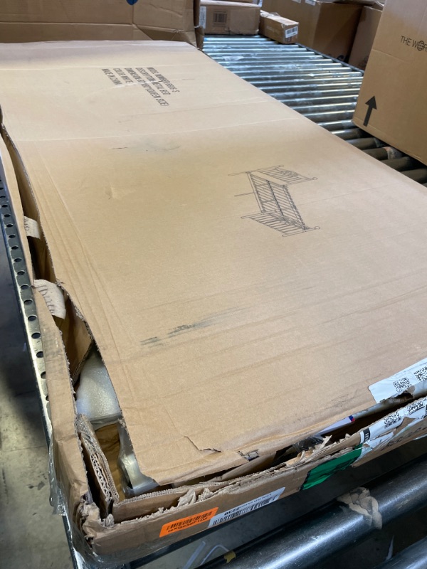 Photo 1 of YALAXON Vintage Sturdy Queen Size Metal Bed Frame with Headboard and Footboard Basic Bed Frame No Box Spring Needed (Queen, Grayish White)