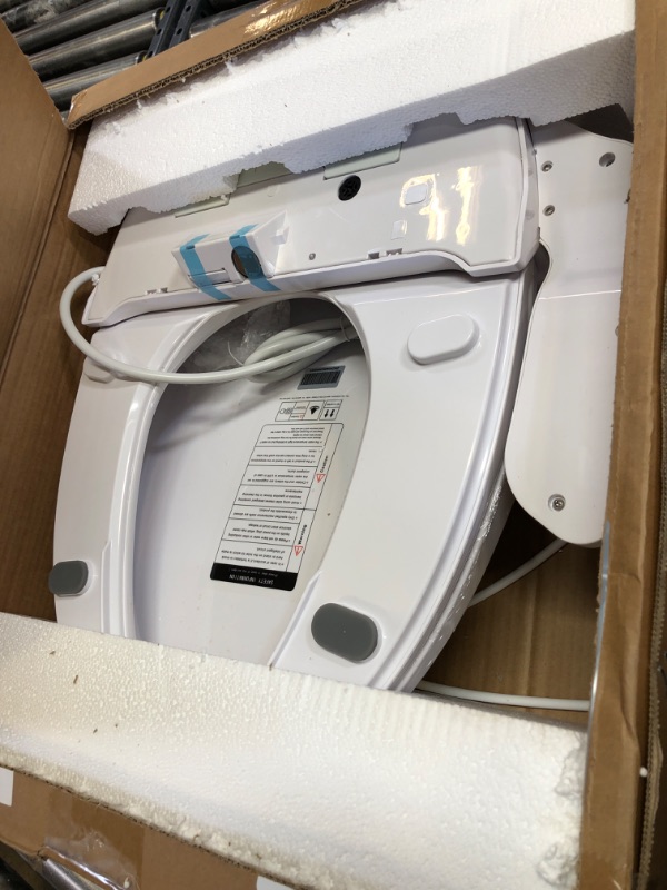 Photo 2 of ZMJH ZMA102 Bidet Toilet Seat, Elongated Smart Unlimited Warm Water, Vortex Wash, Electronic Heated, Warm Air Dryer, Rear and Front Wash, LED Light, Need Electricity, White, (Elongated)