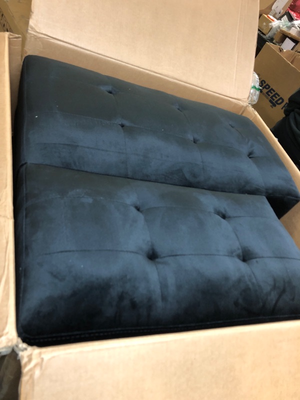 Photo 1 of TWO SEAT SOFA BED WITH DROP DOWN COFFEE TABLE - FURNTITURE PARTS- ONLY PARTS- BLACK - 