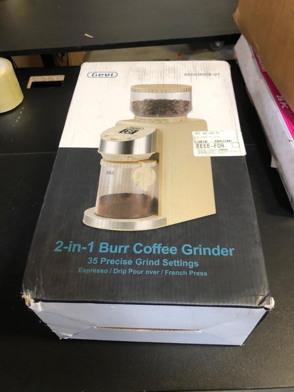 Photo 2 of Gevi Conical Burr Coffee Grinder, Adjustable Burr Mill with 35 Precise Grind Settings, Anti-Static, Coffee Grinder Electric for Espresso/Drip/Percolator/French Press/American/Turkish Coffee Makers