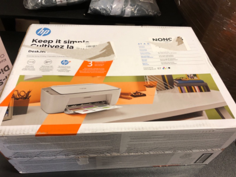 Photo 1 of HP DeskJet 2755e Wireless Color inkjet-printer, Print, scan, copy, Easy setup, Mobile printing, Best-for home, 6 months of Instant Ink included, white