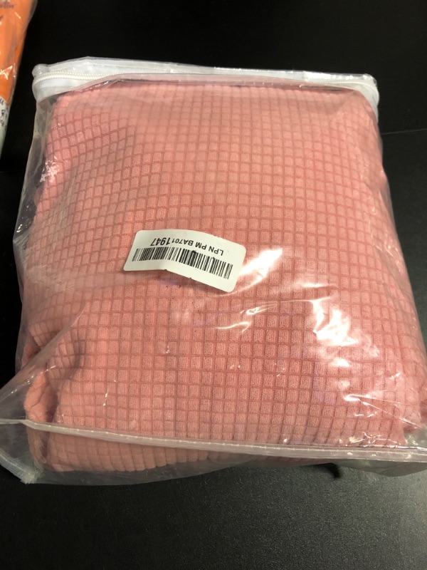 Photo 1 of 2025 New Stretch Chair Sofa Slipcovers Couch Cover for 1 Seater Furniture Protector Sofa Covers with Elastic Bottom Jacquard Fabric Small Checks for Pets, Kids - Dusty Pink