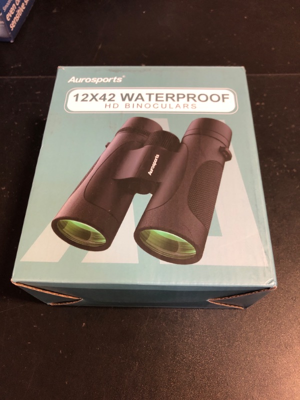 Photo 1 of 12x42 UHD Waterproof Binoculars for Adults: Aurosports High Powered Binoculars Easy Focus - Large View Lightweight Binoculars with Clear Low Light Vision for Bird Watching Hunting Trip Hiking Black