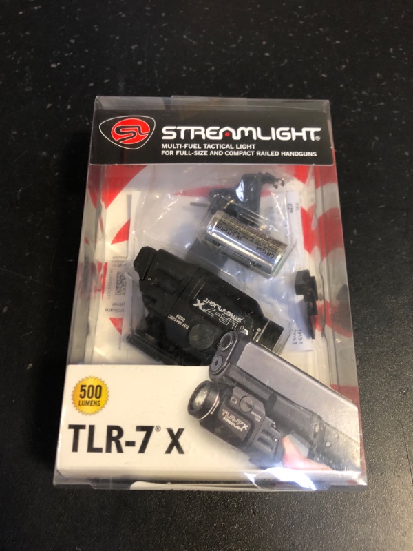 Photo 1 of Streamlight 69424 TLR-7 X 500-Lumen Compact Tactical Weapon Light, Includes High, Low Paddle Switches and Key Kit, Black