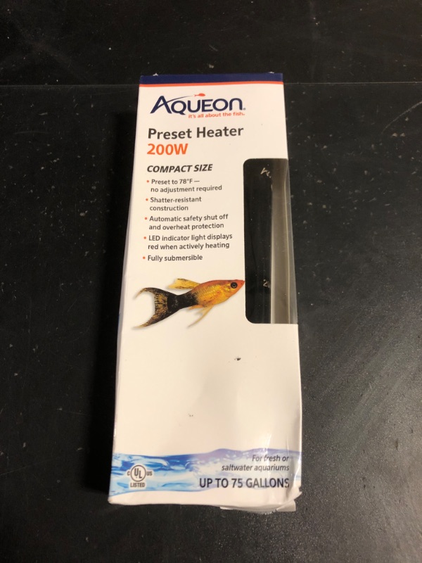 Photo 2 of Aqueon Aquarium Fish Tank Preset Heater For Up To 75 Gallons, 200 Watts