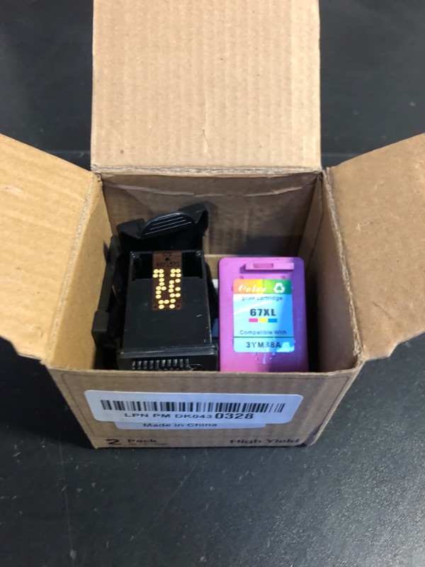 Photo 1 of 67XL Printer Ink for HP 67XL Ink Cartridges Black/Color Combo Pack Replacement for HP Ink 67 XL DeskJet 2700e 2755 2755e 2855e 4155e 4100 4255e Envy 6055e 6000 6055 6400 6455e 6455 Pro 6458 6475 1255