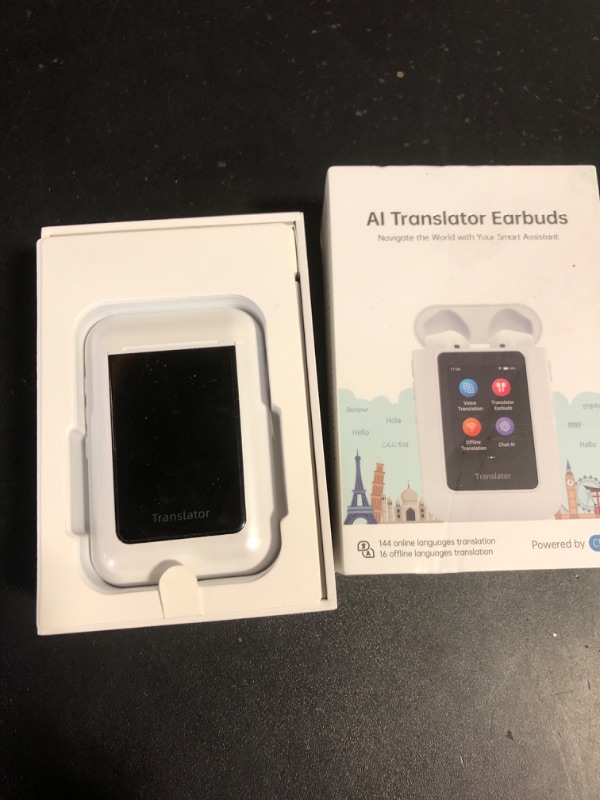 Photo 1 of Language Translator Device, Translation Earbuds Real Time with 144 Languages, Translator Device with AI Translator Earbuds Support ChatGPT/Recording, Portable Language Translator No Need APP
