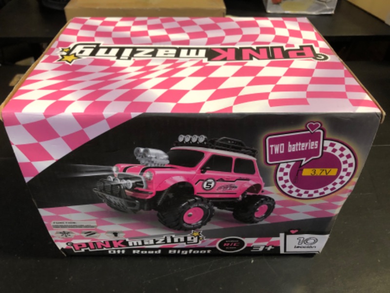 Photo 1 of 10Leccion Remote Control Car for Girls, Pink RC Truck with Two Rechargeable Batteries, Toys for 3,4,5,6,7,8 Year Old Girls, Birthday Ideas for Little Girls