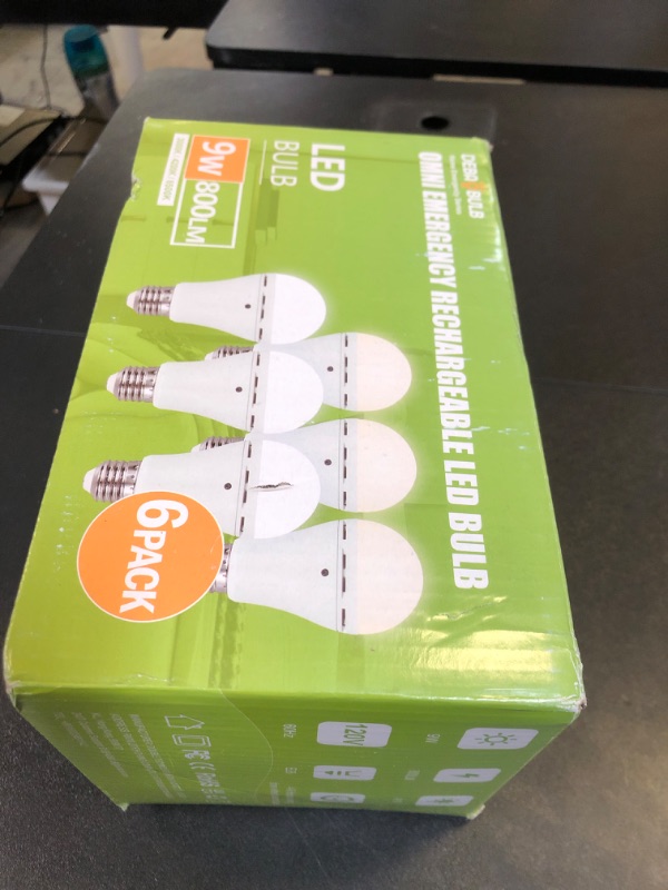 Photo 2 of DEBAOBULB 6 Pack Omni Rechargeable Light Bulbs, Battery Powered Emergency LED Light Bulb 3 Color Shift Dimmable 120 Volt 9W 1500mAh for Power Outage Blackout Camping Hurricane