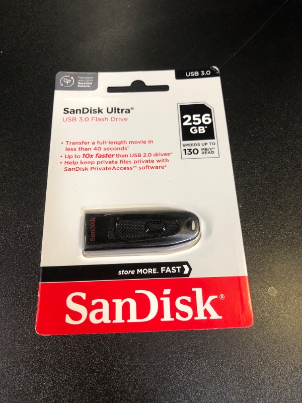 Photo 2 of SanDisk 256GB Ultra USB 3.0 Flash Drive - SDCZ48-256G-GAM46, Black