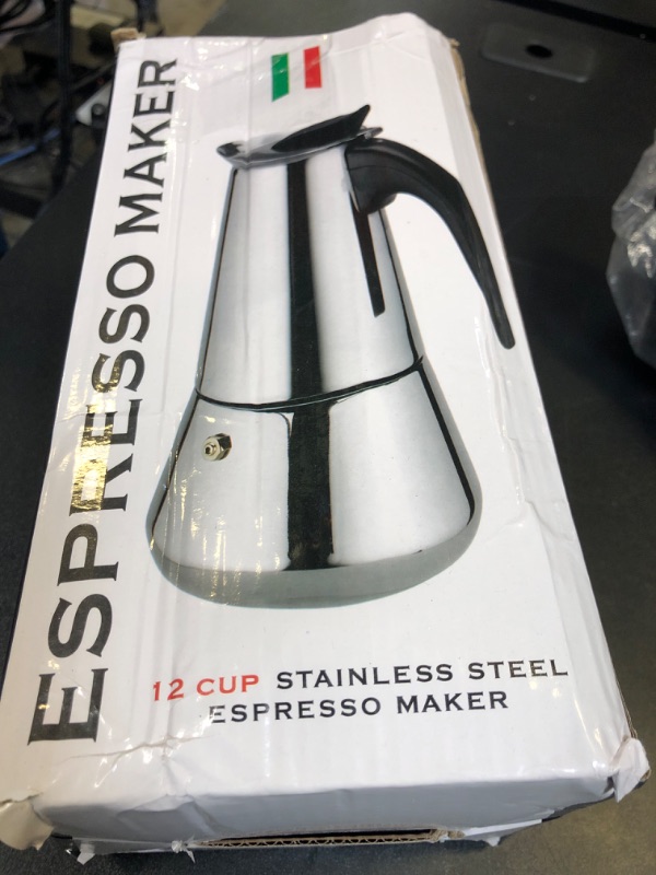 Photo 2 of Godmorn Stovetop Espresso Maker, Moka Pot, Percolator Italian Coffee Maker, 600ml/20oz/12 cup (espresso cup=50ml), Classic Cafe Maker, stainless steel, suitable for induction cookers