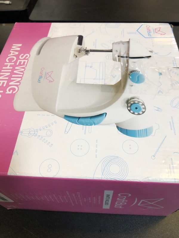 Photo 2 of Mini Sewing Machine for Beginners, 122-Piece Portable Sewing Machine, Dual Speed Small Sewing Machine, Adults and Kids Sewing Machine, Travel Beginner Sewing Machines with Sewing Kit and Book, Blue