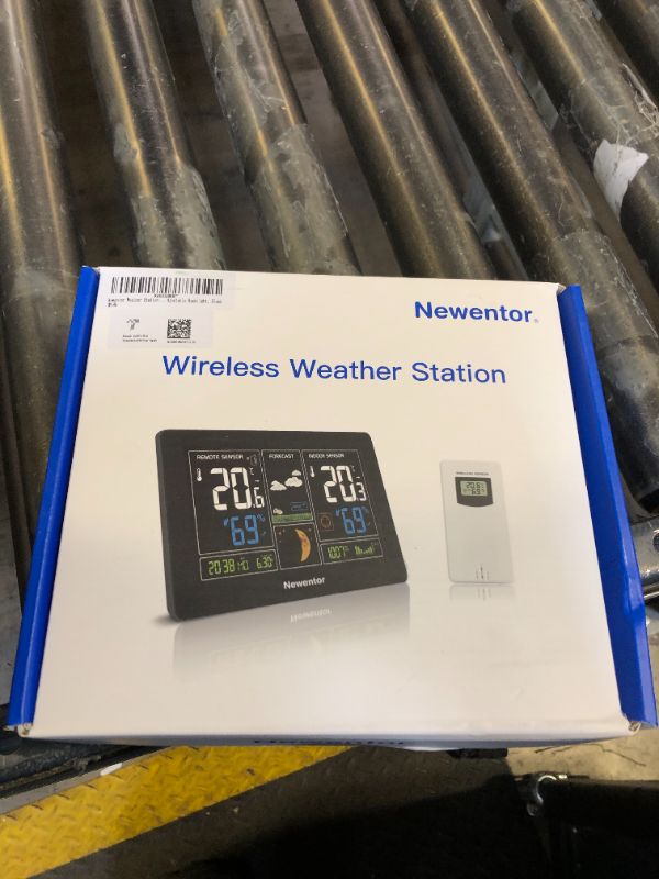 Photo 2 of Newentor Weather Station Wireless Indoor Outdoor Thermometer, Color Display Digital Weather Thermometer with Atomic Clock, Barometric Pressure, Forecast Station with Adjustable Backlight, Black