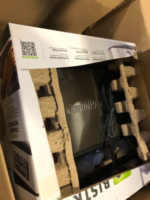 Photo 1 of GreenPan Stainless Steel 2-Square Waffle Maker Iron, Healthy Ceramic Nonstick Plates, Adjustable Shade & Crunch Settings, Large Moat Prevents Overflow, Easy-to-use Presets LED Display, PFAS-Free