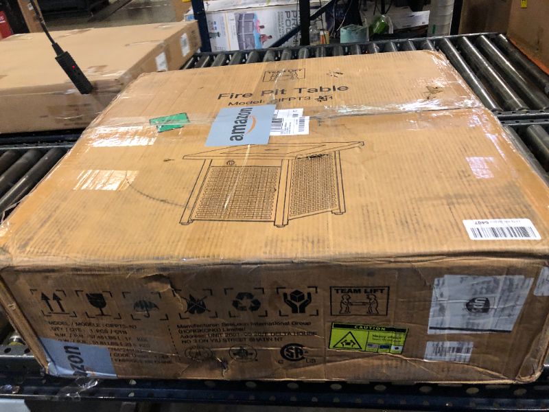 Photo 1 of Ciays 28 Inch Propane Fire Pit CSA-Listed Outdoor Fire Pit Table, 50,000 BTU Steel Gas Fire Pit with Lid and Lava Rock, Add Warmth and Ambience to Parties On Patio Deck Garden,Black,CIFPT3B