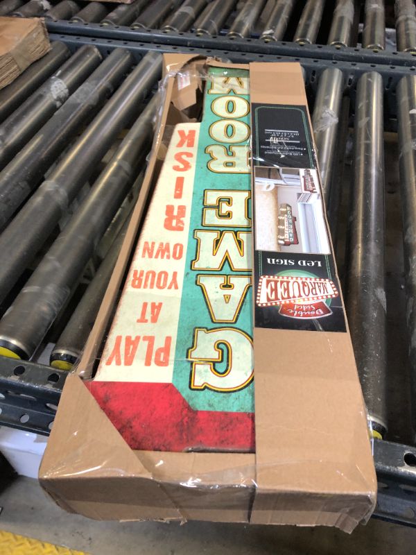 Photo 1 of Game Room Vintage Inspired Double-Sided Marquee LED Sign Retro Wall Décor for the Home, Game Room, Bar, Man Cave, Garage, or Bedroom (25" x 9" x 3")
