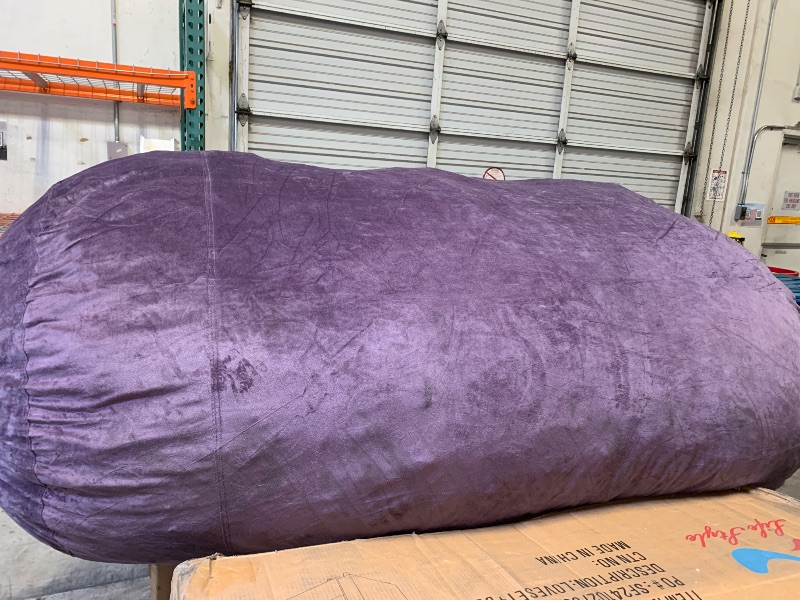 Photo 2 of Sofa Sack Bean Bag Lounger - Plush Bean Bag Sofas with Super Soft Microsuede Cover - XL Memory Foam Stuffed Lounger Chairs for Kids, Adults, Couples - Jumbo Bean Bag Chair Furniture - Purple 7.5'