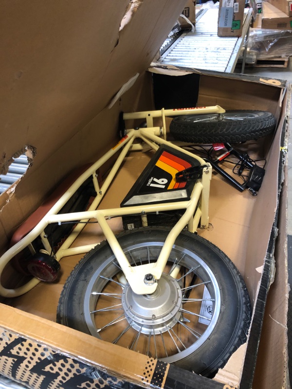 Photo 2 of Razor Rambler 16 – 36V Electric Minibike with Retro Style, Up to 15.5 MPH, Up to 11.5 Miles Range, Wide, Rugged 16" Air-Filled Tires, Powerful 350 Watt Hub-Driven Motor , Tan