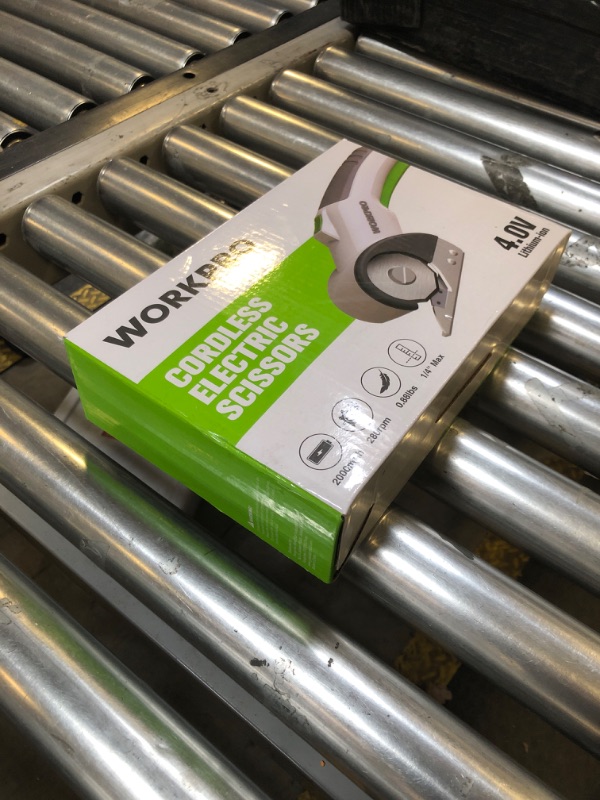 Photo 1 of WORKPRO Cordless Electric Scissors, 4V Rechargeable Powerful Shears Cutting Tool for Fabric, Leather, Carpet and Cardboard, Power Rotary Cutters for Sewing, Scrapbooking, Crafting