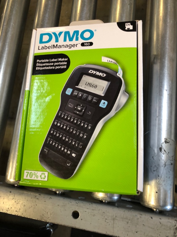 Photo 1 of DYMO LabelManager 160 Portable Label Maker Bundle, Easy-to-Use, One-Touch Smart Keys, QWERTY Keyboard, Large Display, For Home & Office Organization, Includes 3 D1 Label Cassettes