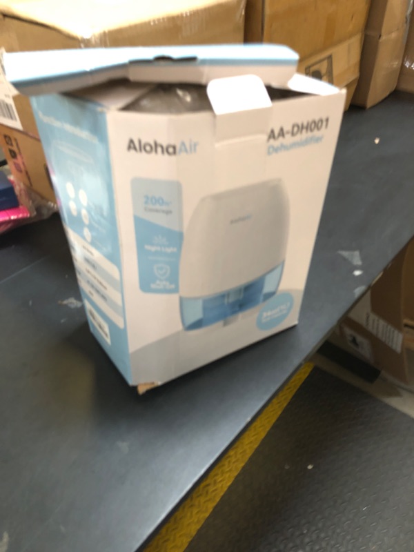 Photo 2 of AlohaAir Dehumidifiers for Home, 34 oz Small Dehumidifier for Room, Quiet Dehumidifiers for Bathroom, Bedroom, RV, Closet with Auto Shut Off, 7 Colors Night Light