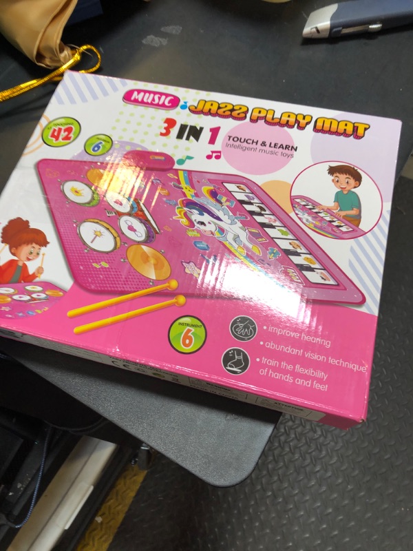 Photo 2 of Toys for 1 Year Old Girl Gifts: Baby Music Mat Toddler Toys Age 1-2 - 3 in 1 Piano Drum Animal Touch Unicorn Toys - Infant Musical Toy 12-18 Months Babies Birthday Gifts for 1 2 3 Year Old Boys Girls