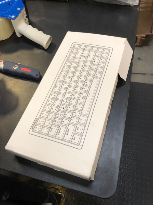 Photo 1 of xtremtec Wireless Bluetooth Backlit Keyboard Hybrid Mechanical, USB 2.4G Cordless Compact Cute 80% Computer Keyboard with Multicolor for Windows Laptop PC Mac Tablet iPad (Yellow/Gray-A)