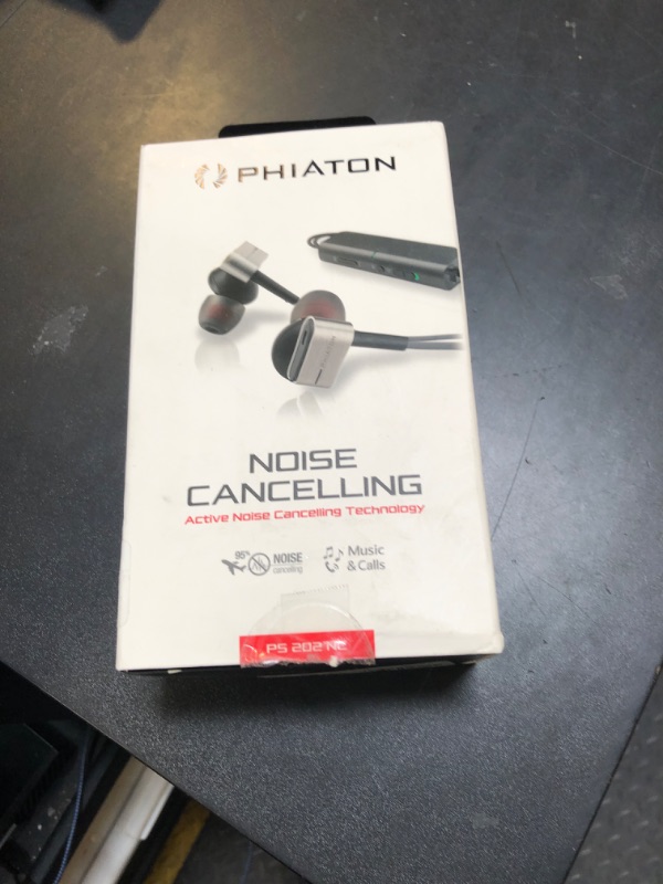 Photo 2 of Phiaton PS 202 NC Active Noise Cancelling Wired Earbuds in Ear Stereo Earphones with Microphone and Remote, 10 Hours Playtime, 3.5mm Jack, Premium Aluminum Construction Headphones