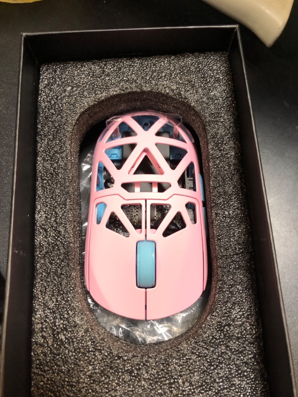 Photo 1 of MCHOSE AX5 PRO MAX Wireless Gaming Mouse, 8KHz Polling Rate Focus PAW 3395 Optical Sensor - 26,000 DPI, 53g Lightweight - 170 Hr Battery, Magnesium Alloy Mice-Pink