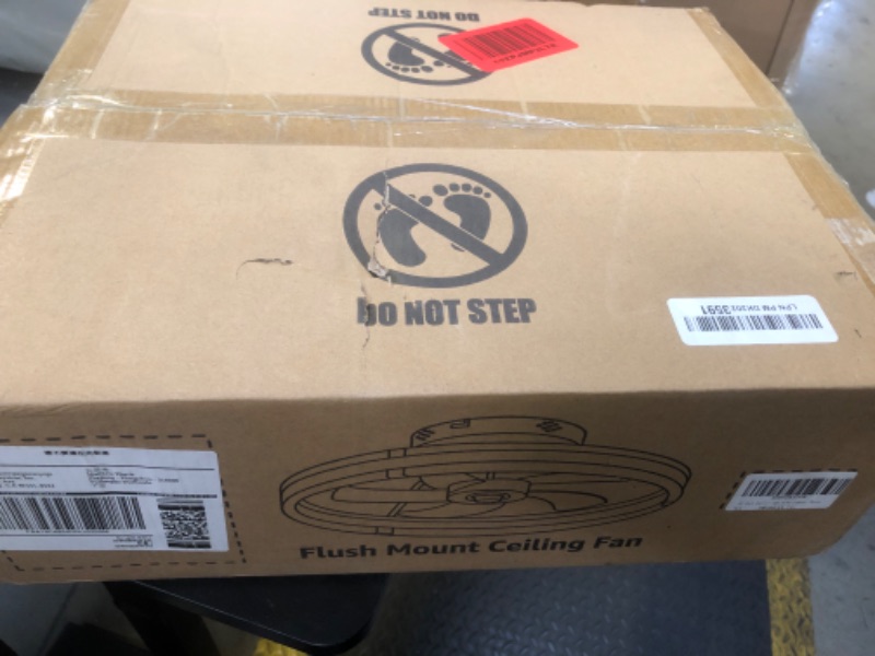 Photo 1 of ZMISHIBO Ceiling Fans with Lights and Remote, 19.7'' Low Profile Ceiling Fans, 3000-6000K Dimmable Modern Flush Mount LED Fan Light, 6 Wind Speeds, White Fandelier Ceiling Fans with Lights for Bedroom