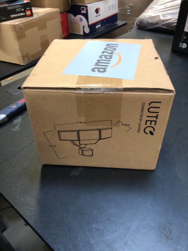 Photo 1 of LUTEC 80W 9000LM LED Security Lights Motion Sensor Outdoor Lights, 4 Head LED Flood Lights Outdoor 5000K Daylight, IP65 Waterproof, Motion Detected Lights for Outside, House, Garage, Yard (Black)