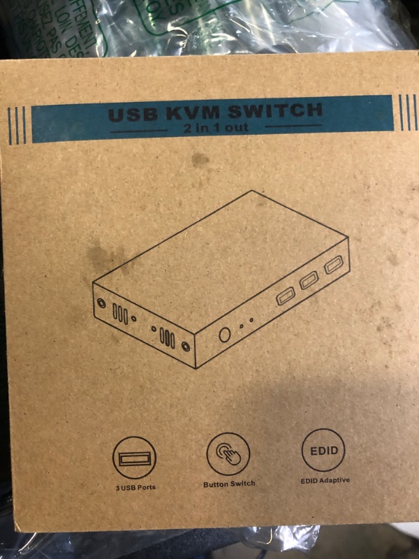 Photo 1 of KVM Switch 1 Monitors 2 Computers Displayport 8K@60Hz, USB3.0 KVM Switch Displayport with 3 USB 3.0 Ports EDID Adaptive Sharing Mouse Keyboard and Monitor Plug and Play