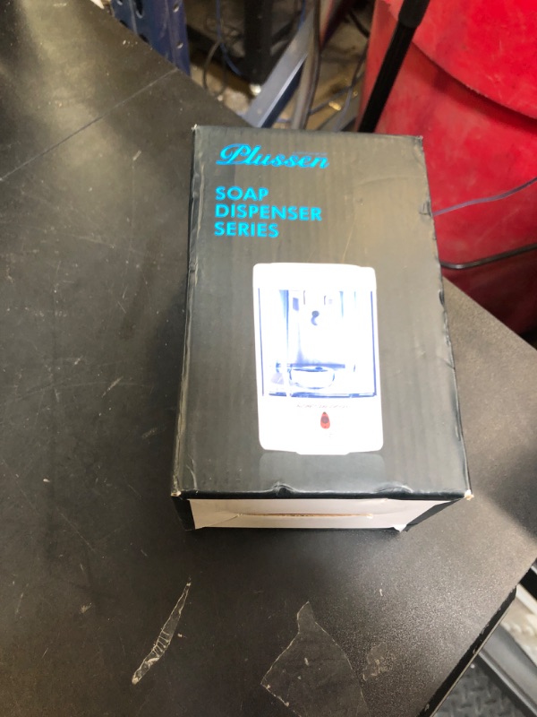 Photo 1 of PLUSSEN Soap Dispenser Wall Mount, Automatic Hand Sanitizer Dispenser 600ml Gel n Liquid Touchless Commercial Wall Soap Dispenser for Bathroom,Black-600ml