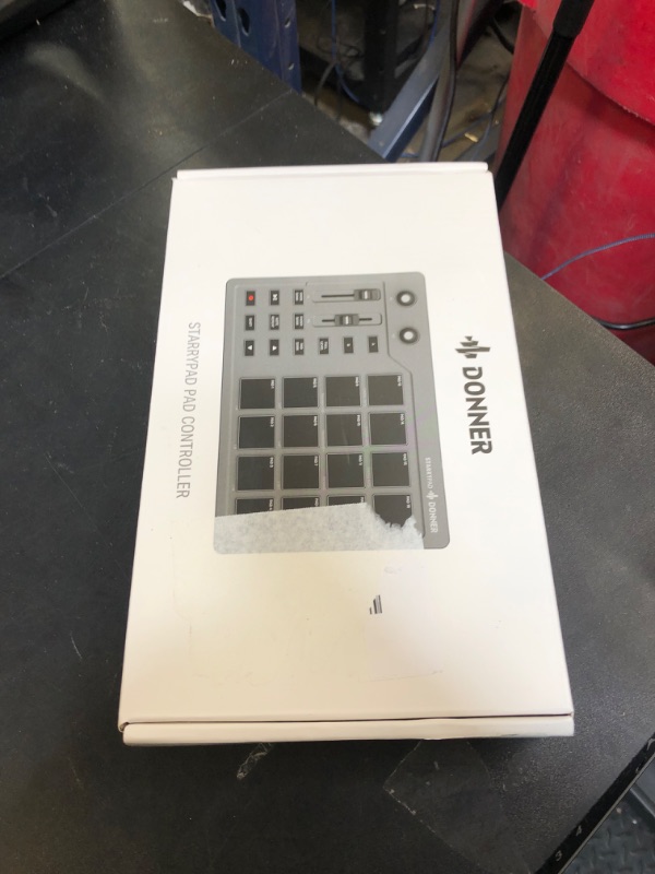 Photo 1 of Donner MIDI Pad Beat Maker Machine Professional, Drum Machine with 16 Beat Pads, 2 Assignable Fader & Knobs and Music Production Software, USB MIDI Controller with 40 Courses, STARRYPAD