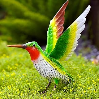 Photo 1 of Goodeco Hummingbird Statue for Garden Decor - Handmade Metal Birds for Home & Yard with Outdoor Figurines and Decorations, Great Gifts for Women Mom and Grandma (Hummingbird)