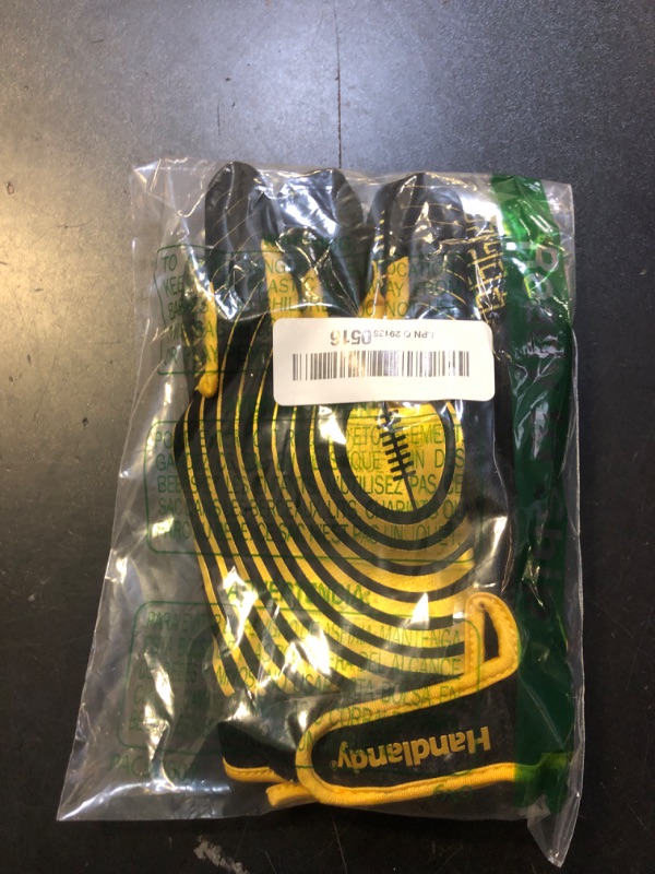 Photo 1 of HANDLANDY Youth Football Gloves, Sticky Wide Receiver Gloves for Kids & Adult, White and Gold Stretch Fit Football Gloves (Black and Gold, X-Large)