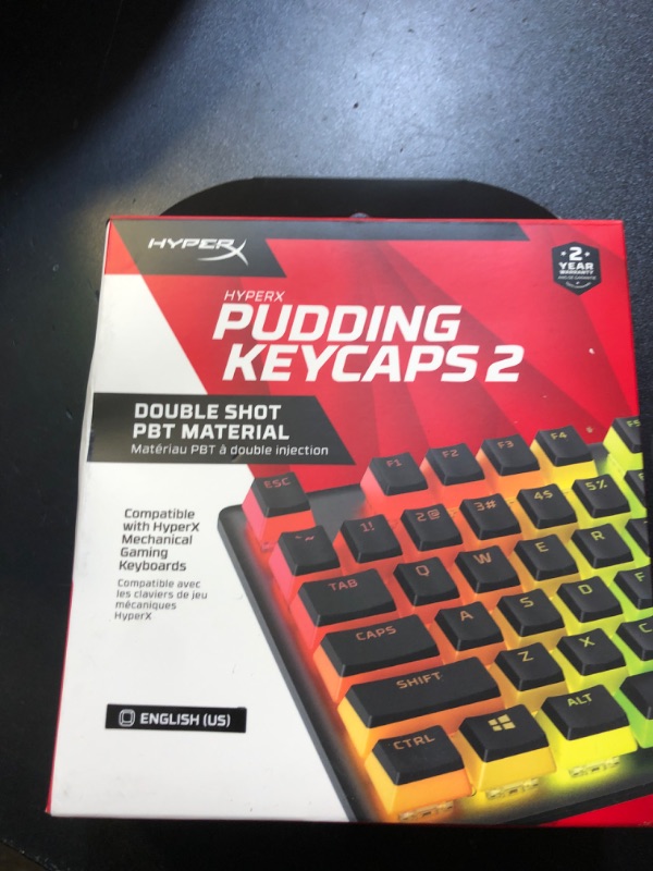 Photo 1 of HyperX Pudding Keycaps 2 - Full Key Set - PBT - 112 Keys - Black