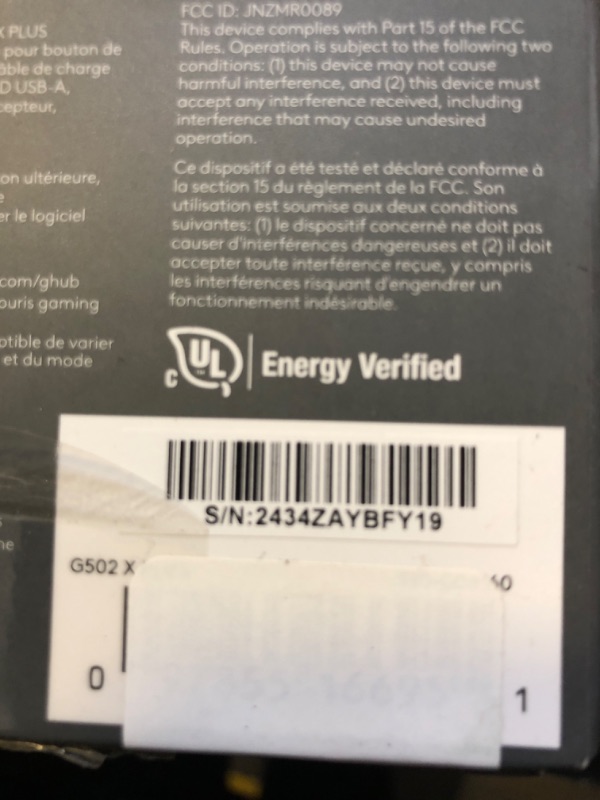 Photo 1 of Logitech G502 X Plus Lightspeed Wireless Optical Mouse - LIGHTFORCE hybrid switches, LIGHTSYNC RGB, HERO 25K gaming sensor, compatible with PC - macOS/Windows - Black