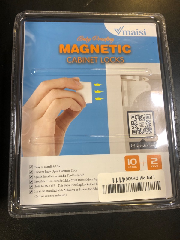 Photo 2 of Vmaisi Adhesive Magnetic Locks for Cabinets & Drawers (10 Locks and 2 Keys)