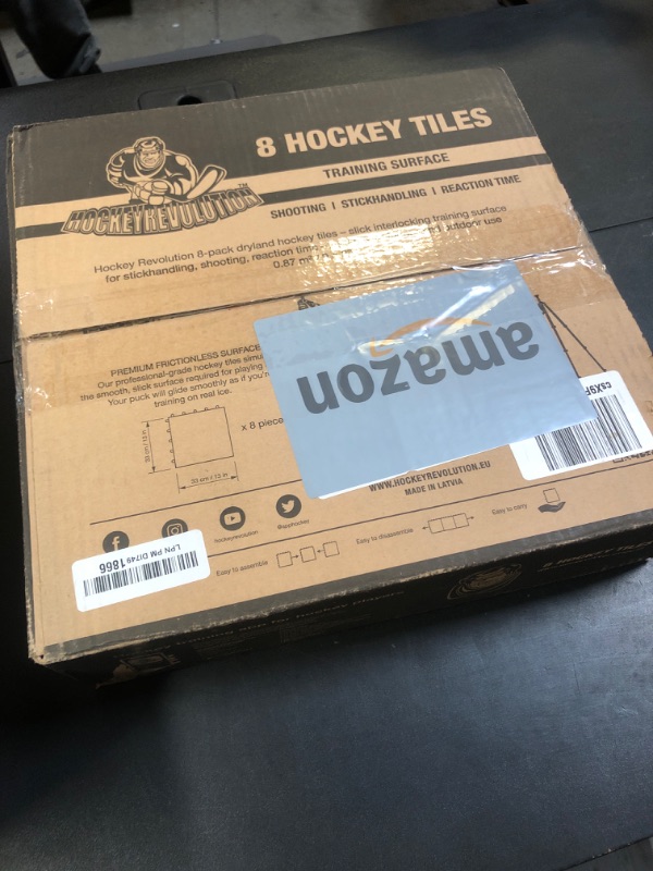 Photo 2 of Hockey Revolution My Puzzle Durable Flooring Tiles - Slick Interlocking Training Surface for Stickhandling, Shooting, Passing - Build Your Own Platform (8 Tiles (9.39 sqft)