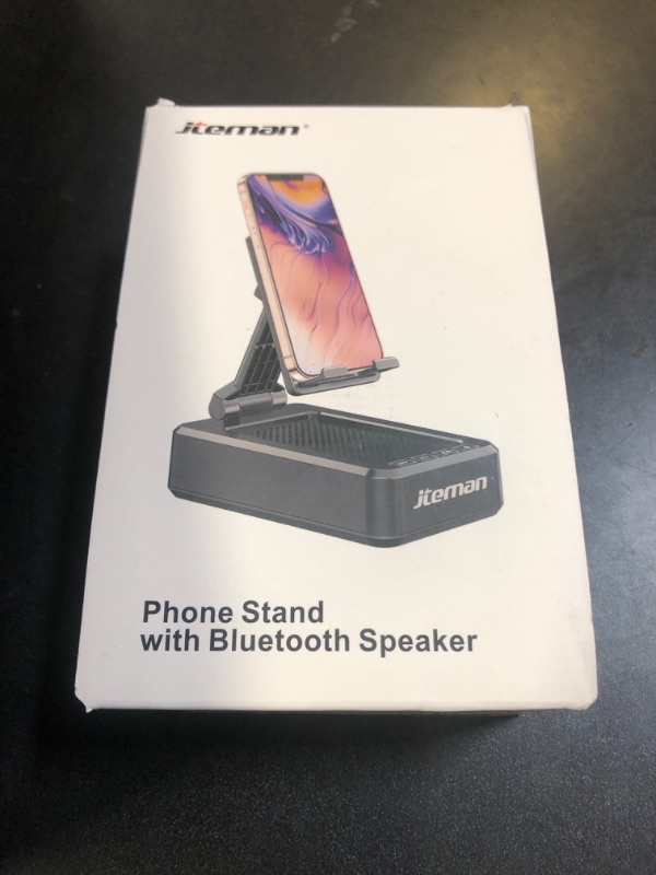 Photo 2 of Cell Phone Stand with Wireless Bluetooth Speaker and Anti-Slip Base HD Surround Sound Perfect for Home and Outdoors with Bluetooth Speaker for Desk Compatible with iPhone/ipad/Samsung Galaxy