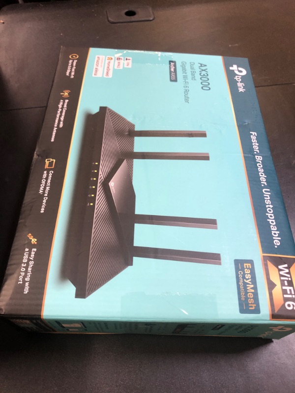 Photo 2 of TP-Link AX3000 WiFi 6 Router – 802.11ax Wireless Router, Gigabit, Dual Band Internet Router, VPN Router, OneMesh Compatible (Archer AX55)