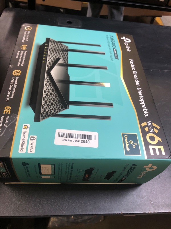 Photo 2 of TP-Link AXE5400 Tri-Band WiFi 6E Router (Archer AXE75)- Gigabit Wireless Internet Router, ax Router for Gaming, VPN Router, OneMesh, WPA3