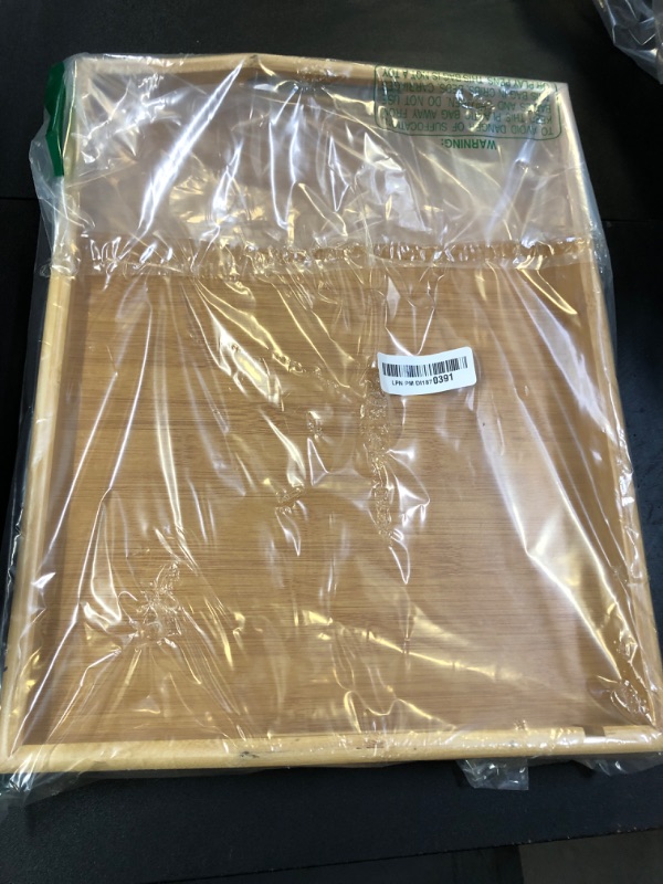 Photo 1 of Bed Tray Table for Eating - Bamboo Breakfast Food Table with Phone Tablet Holder - Adjustable Height Serving Tray with Folding Legs on Lap Sofa - Portable Laptop Snack Platter for Bedroom Picnic