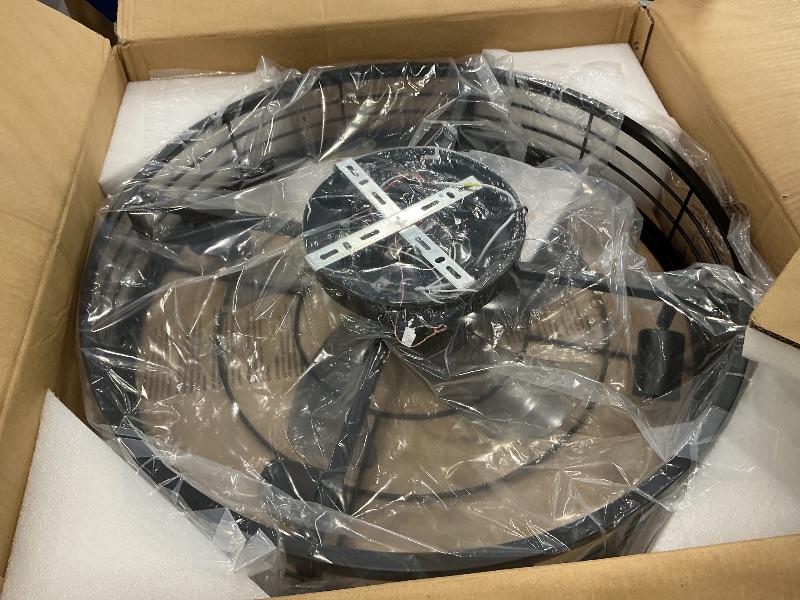Photo 1 of VOLISUN Caged Ceiling Fan with Light and Remote,23.6 inch Fandelier Ceiling Fan with Light Flush Mount, Farmhouse Bladeless Ceiling Fans with Lights for Kitchen,Bedroom