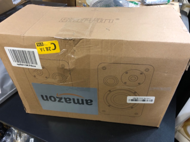 Photo 1 of Saiyin Bluetooth Bookshelf Speakers, 40W X 2 Powered TV Speakers with 4 Inch Woofer, Turntable Speakers with Optical/AUX Input/Subwoofer Line Out for PC and TVs