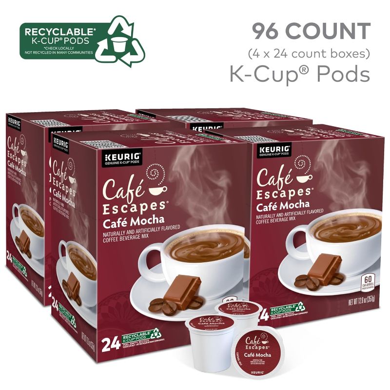 Photo 1 of 4boxes 96ct  Green Mountain Café Escapes Café Mocha K-Cup ---- exp date 02/2025